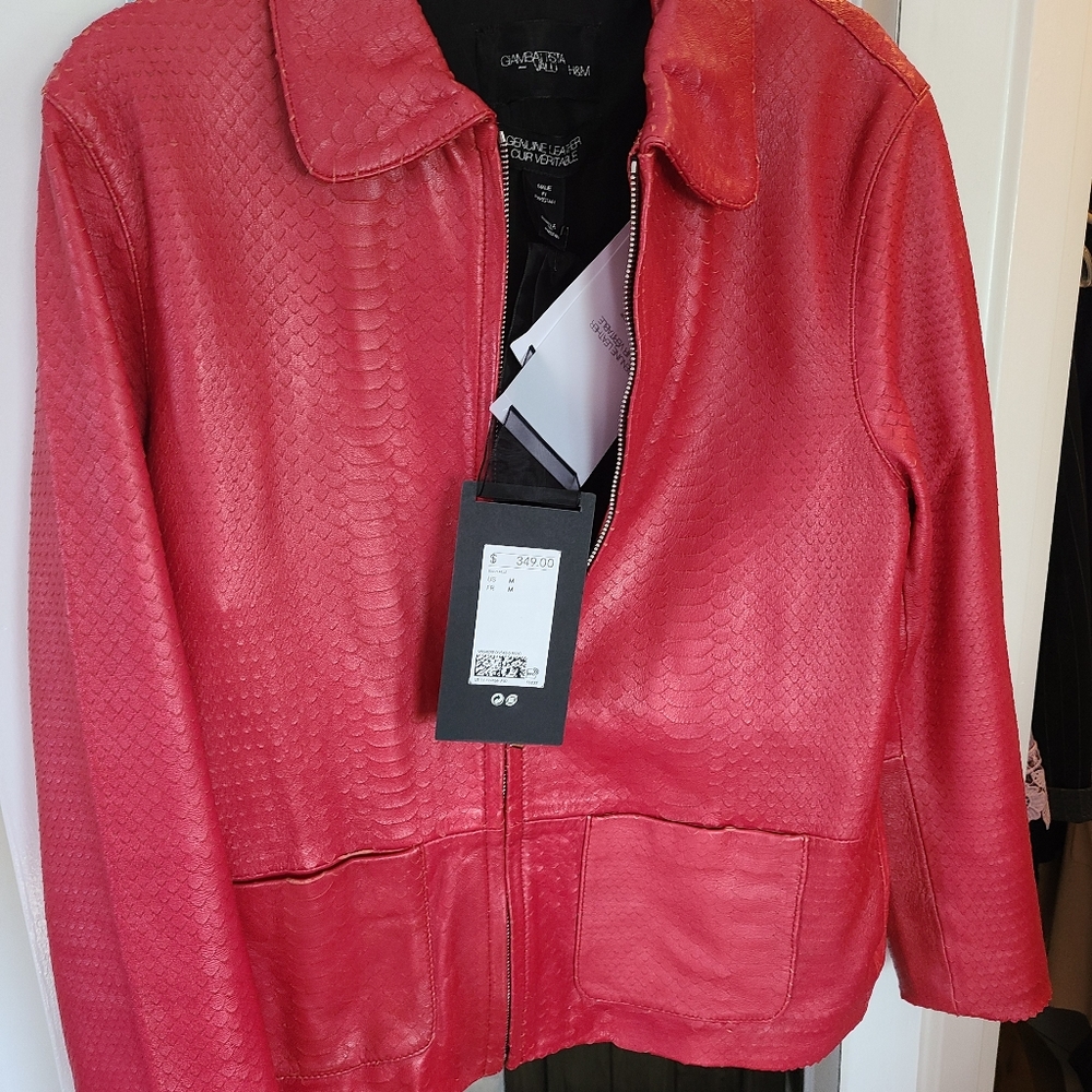Red leather jacket - Picture 4 of 5